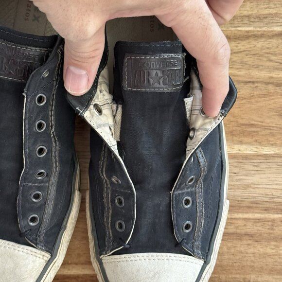 Converse John Varvatos Laceless Low Top Sneakers Mens 10.5 Us Black Slip On - Picture 13 of 16